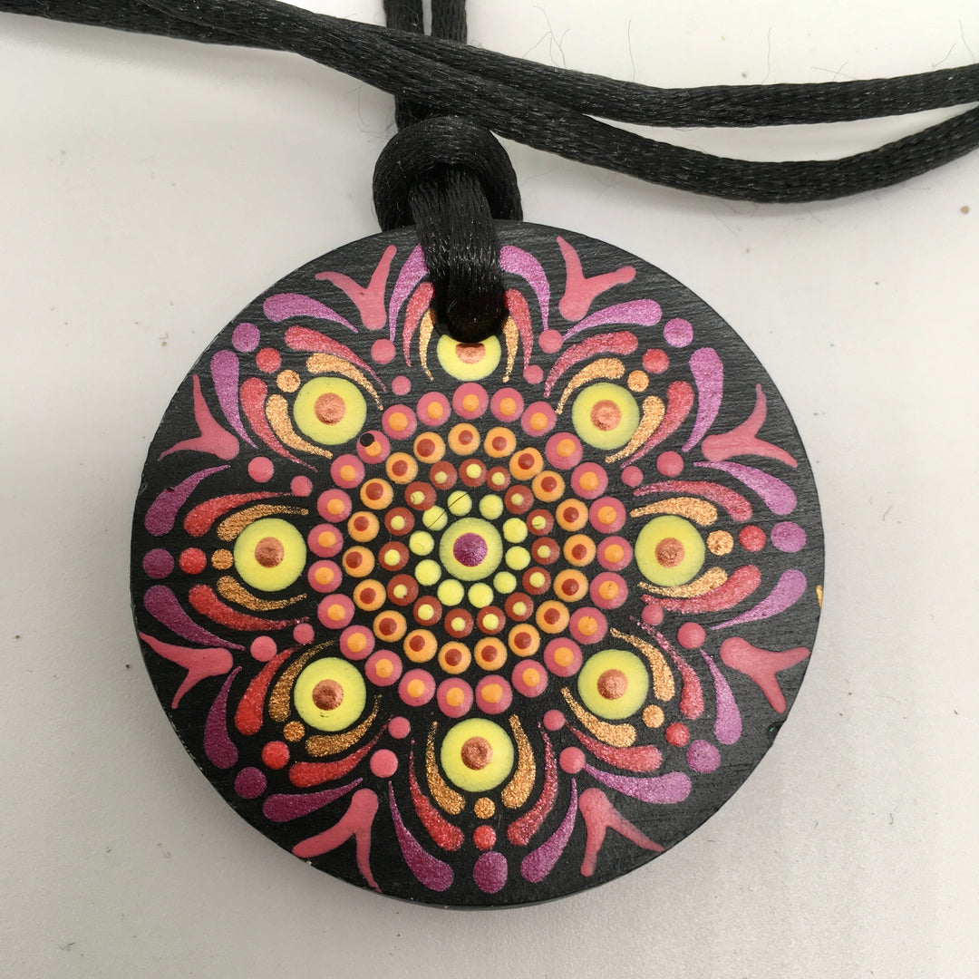 Mandala Necklace in Warm Colors