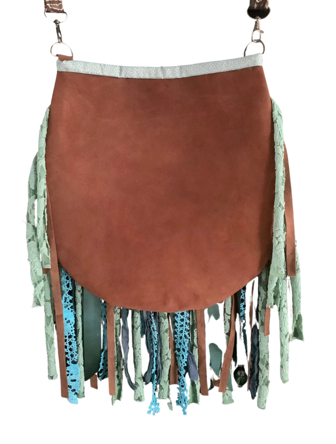 One-of-a-Kind Leather Boho Bag with Adjustable Strap