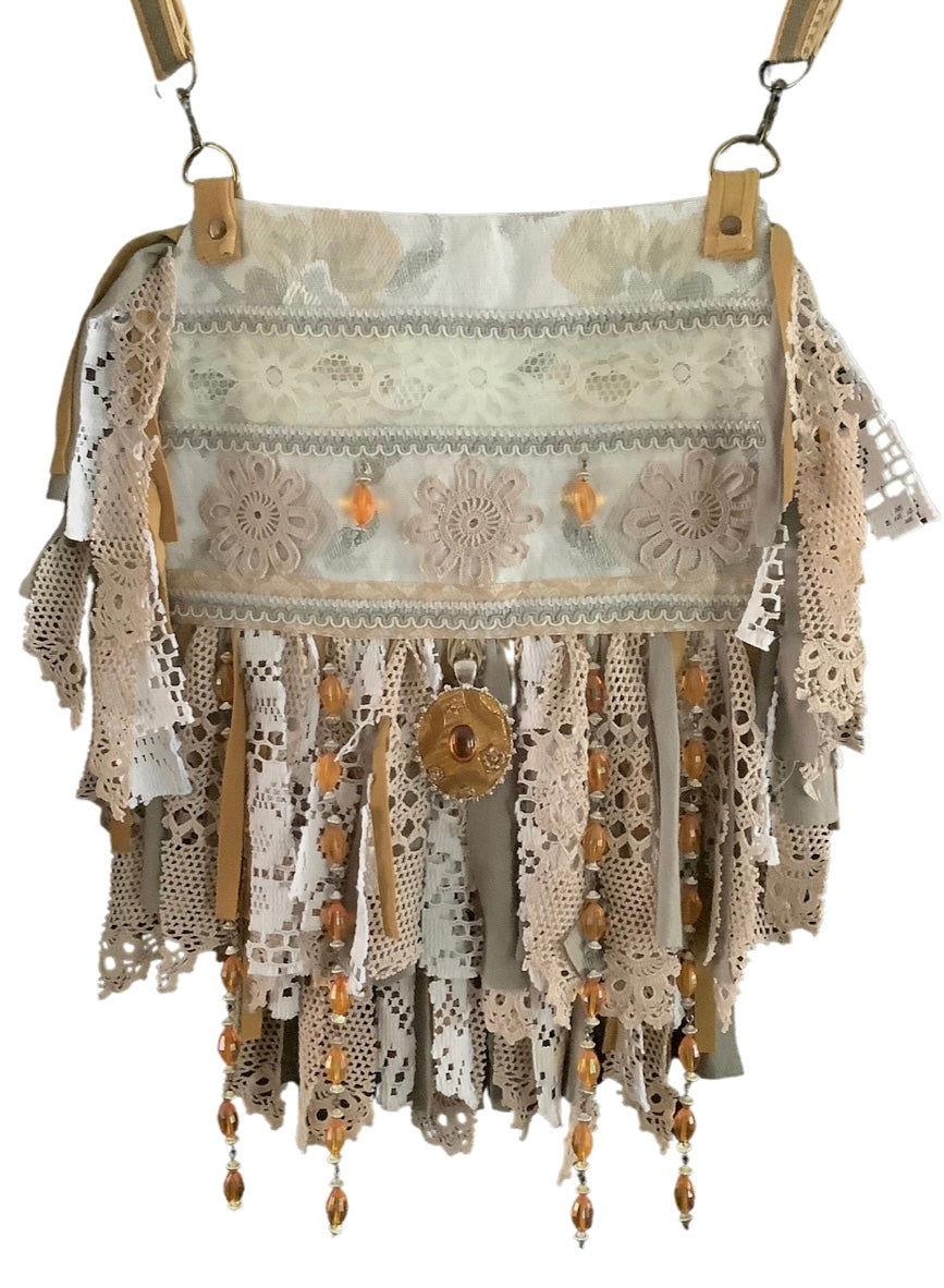 Boho Gobelin Fringe Bag | Boho Tapestry Handbag | Mandala Stone