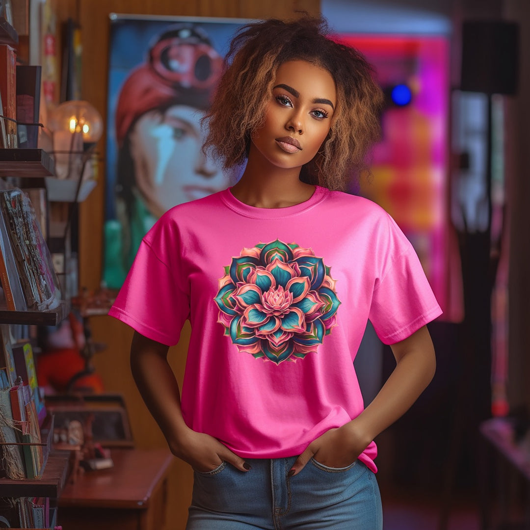 T-shirt Lotus Flower design in rich color