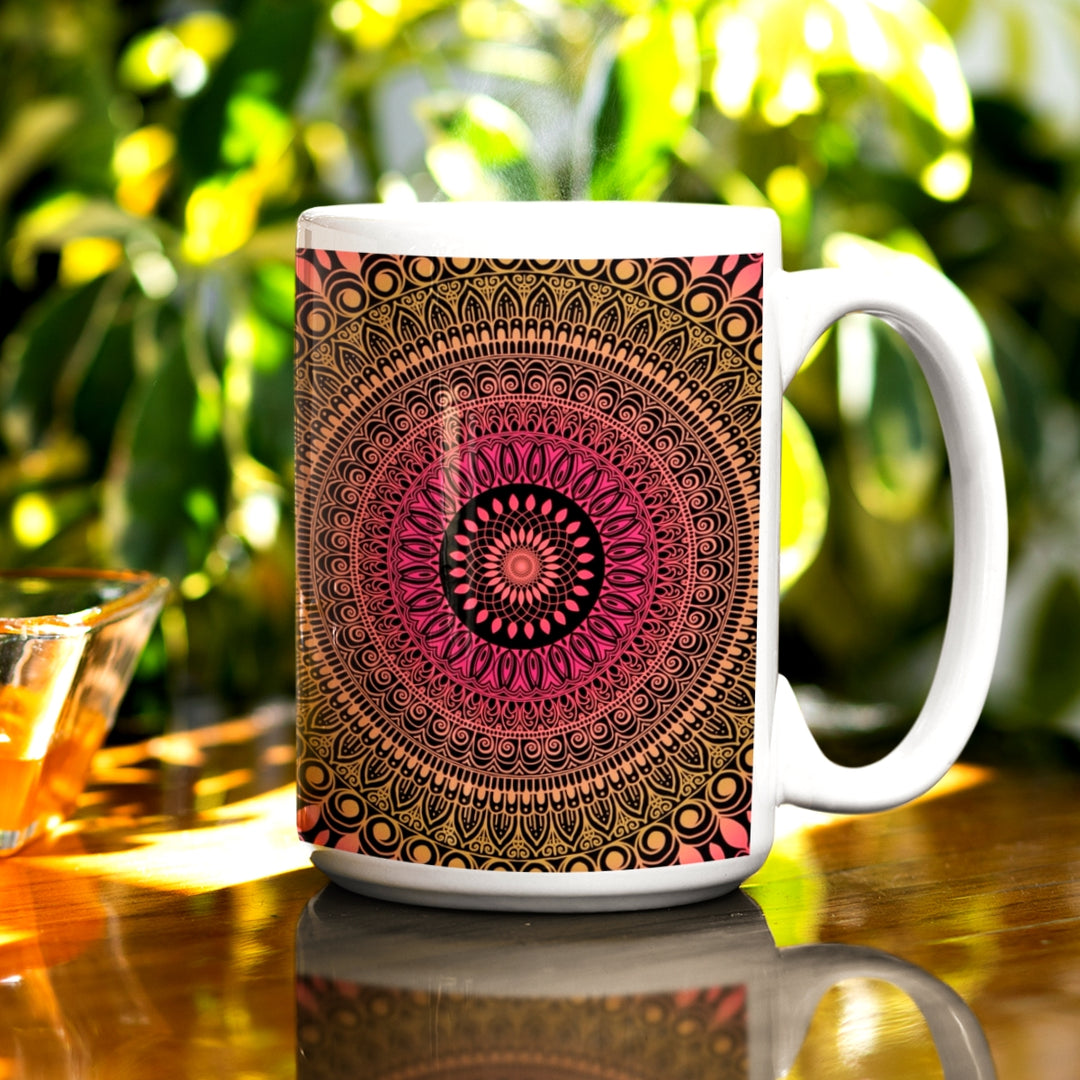 Bohemian Sunshine Mug | Mehndi Mandala Mug | Mandala Stone