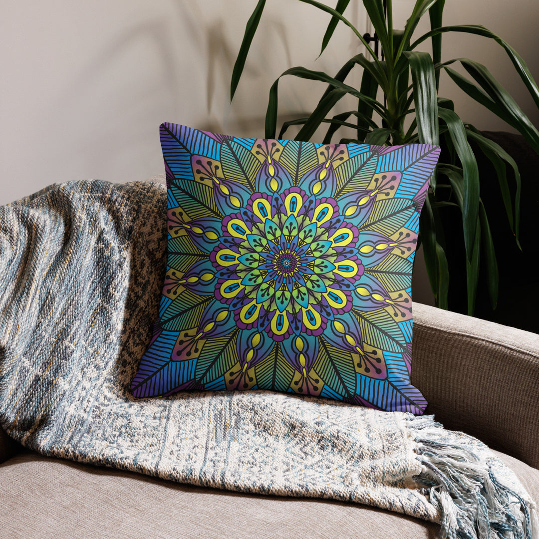 Flower Mandala Pillow Cover | Mandala Pillow Cover | Mandala Stone