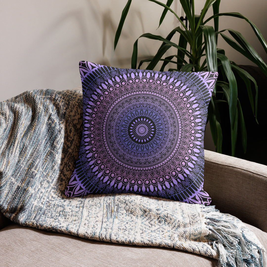 Mystical Lavender: Light Pink& Light Lavender Mandala Pillow Cover