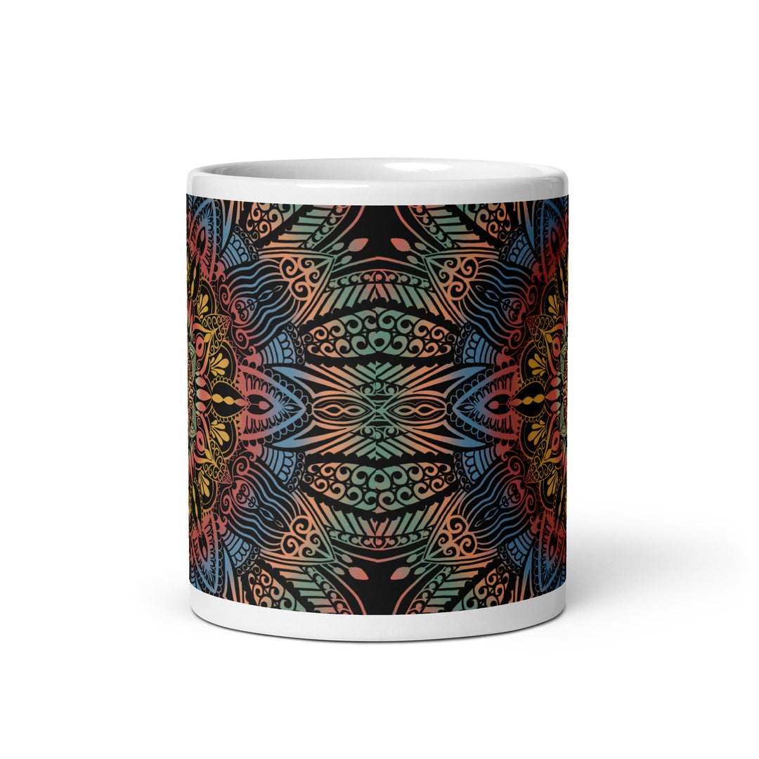 Dynamic Splendor: Psychedelic Mandala Mug